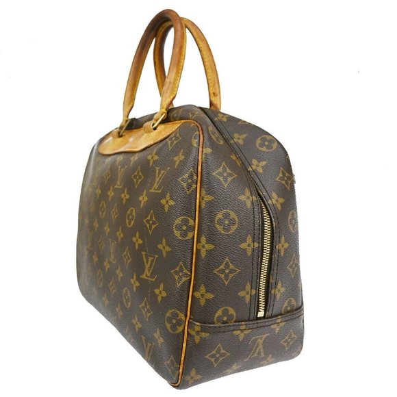 LOUIS VUITTON LV Logo Deauville Hand Bag Monogram Leather Brown - Picture 4 of 15